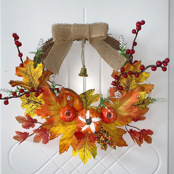 Christmas Halloween Artificial Wreath Party Home Decoration Supplies Gift Autumn Harvest Door Garland Thanksgiving - Vimost Shop