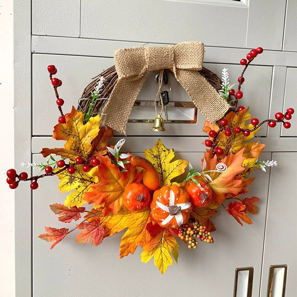 Christmas Halloween Artificial Wreath Party Home Decoration Supplies Gift Autumn Harvest Door Garland Thanksgiving - Vimost Shop