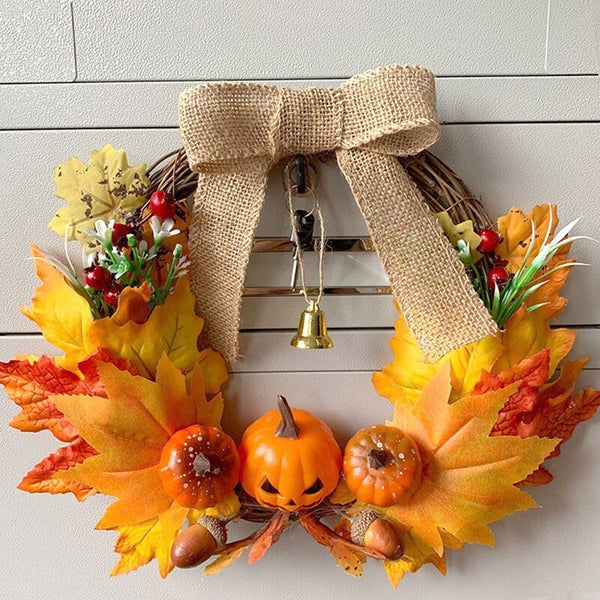 Christmas Halloween Artificial Wreath Party Home Decoration Supplies Gift Autumn Harvest Door Garland Thanksgiving - Vimost Shop