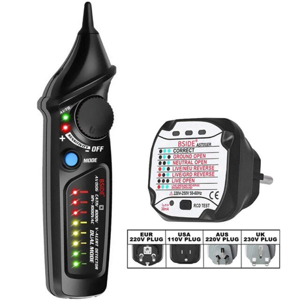 Circuit Safety Checkup Kit AVD06 Voltage Detector And Socket Tester RCD GFCI Test NCV Continuity Neutral Live wire check - Vimost Shop