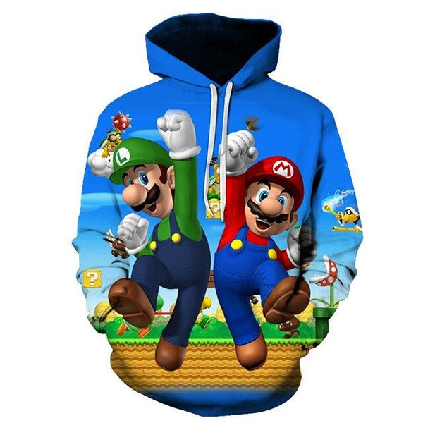 Classic Cartoon Mario Bros 3D Print Jacket Men/Women Casual Streetwear Hoodie Man Cute Clothes Sweat Pour Homme Harajuku - Vimost Shop