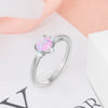 Classic Eternal Heart 925 Sterling Silver Rings for Women Blue Pink White Opal Ring Female Engagement Finger Ring - Vimost Shop