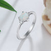 Classic Eternal Heart 925 Sterling Silver Rings for Women Blue Pink White Opal Ring Female Engagement Finger Ring - Vimost Shop