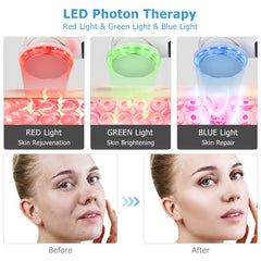 Cleansing Rejuvenation Device LED Photon Therapy Vibration Massager Skin Beauty Instrument Warm Treatment Massage Face Care Tool - Vimost Shop