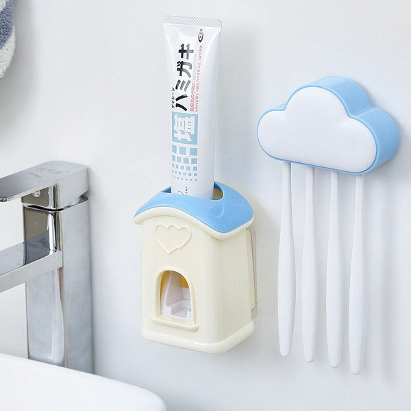 Cloud Toothbrush Holder Multifunction Toothpaste Toothbrush Storage Bathroom Accessories Child Convenient Toothpaste Dispenser - Vimost Shop