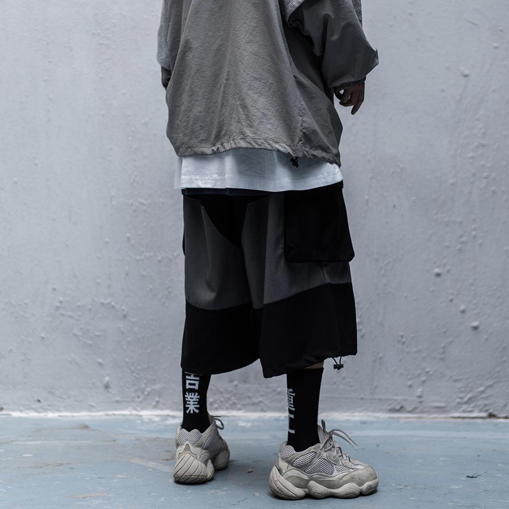 Color Block Cargo Shorts Mens 2020 Multi Pockets Hip Hop Baggy Streetwear Short Pants Casual Harajuku Capri Pants - Vimost Shop