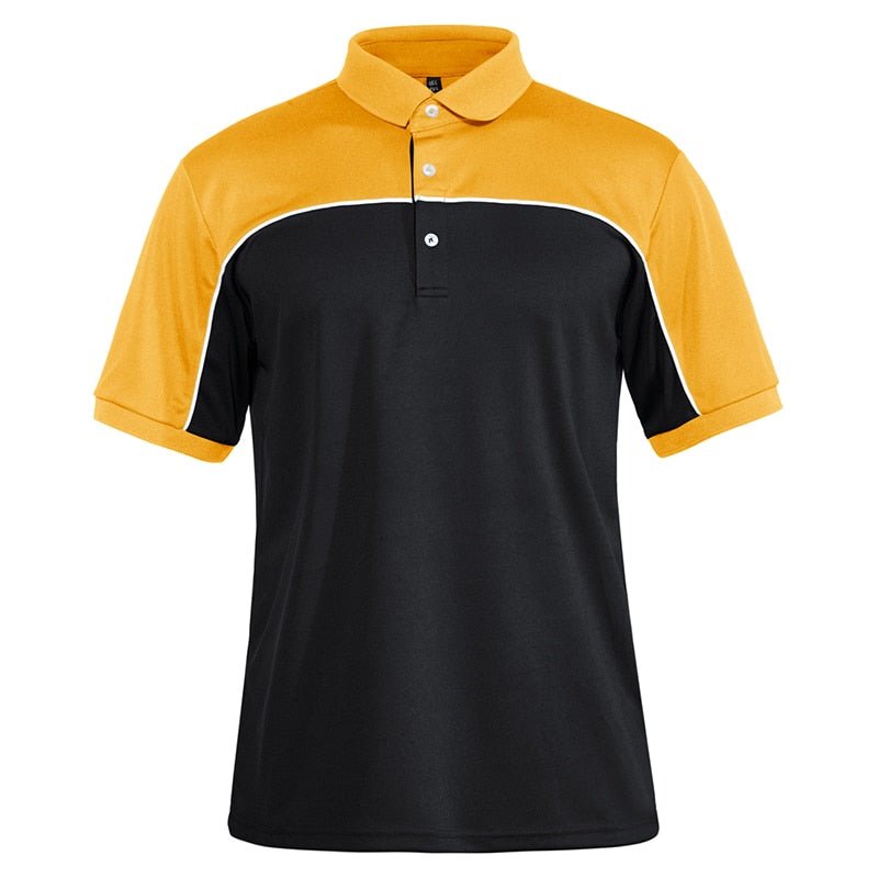 Color Block T-Shirts Mens Short Sleeve Polo Shirts Fashion Casual Golf Polos Business Tee Shirts Button Down Polo Shirt - Vimost Shop