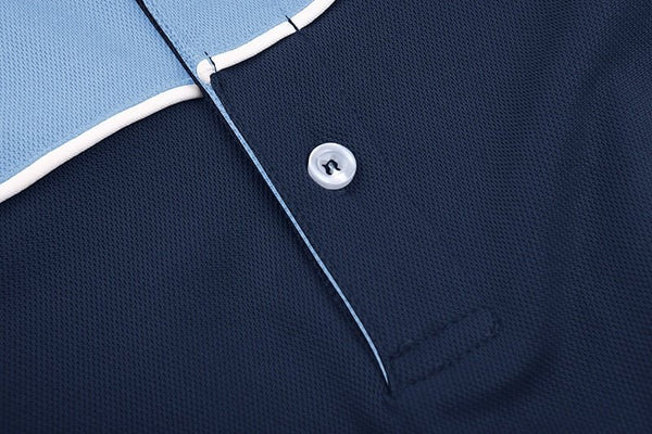 Color Block T-Shirts Mens Short Sleeve Polo Shirts Fashion Casual Golf Polos Business Tee Shirts Button Down Polo Shirt - Vimost Shop