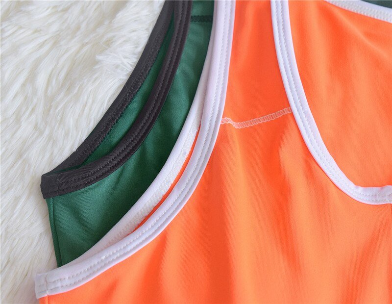 Color Patchwork Women 2 PCS Yoga Set Zipper Sleeveless Vest Top Fitness Leggings GYM Workout Pants Running Suit Sportswear - Vimost Shop
