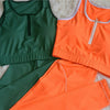 Color Patchwork Women 2 PCS Yoga Set Zipper Sleeveless Vest Top Fitness Leggings GYM Workout Pants Running Suit Sportswear - Vimost Shop