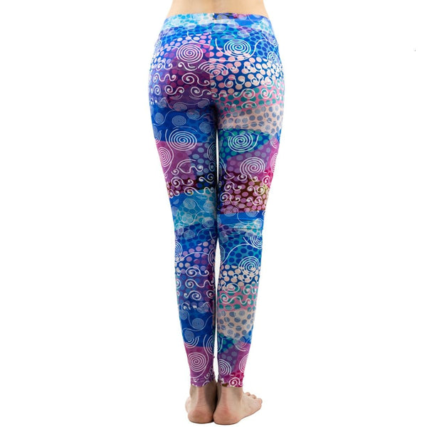 Colorful Dot Print Stitching Pattern Leggings Fitness Stretch Slim Bottoms Sexy Workout Elasticity Pants - Vimost Shop