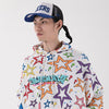 Colorful Star Print Letter Patch Hoodie Men Baggy Sweatshirt Pullover Harajuku High Street Hip Hop Style Streetwear Men - Vimost Shop