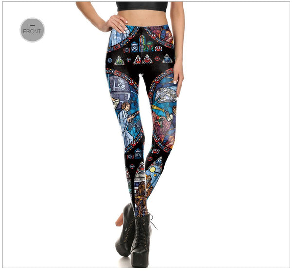 Comic Cosplay Star Wars Slim Girl's Leggings Women Digital Print Leggins Workout Fitness Pants Legging - Vimost Shop