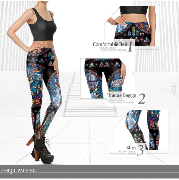 Comic Cosplay Star Wars Slim Girl's Leggings Women Digital Print Leggins Workout Fitness Pants Legging - Vimost Shop