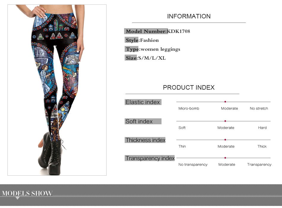 Comic Cosplay Star Wars Slim Girl's Leggings Women Digital Print Leggins Workout Fitness Pants Legging - Vimost Shop