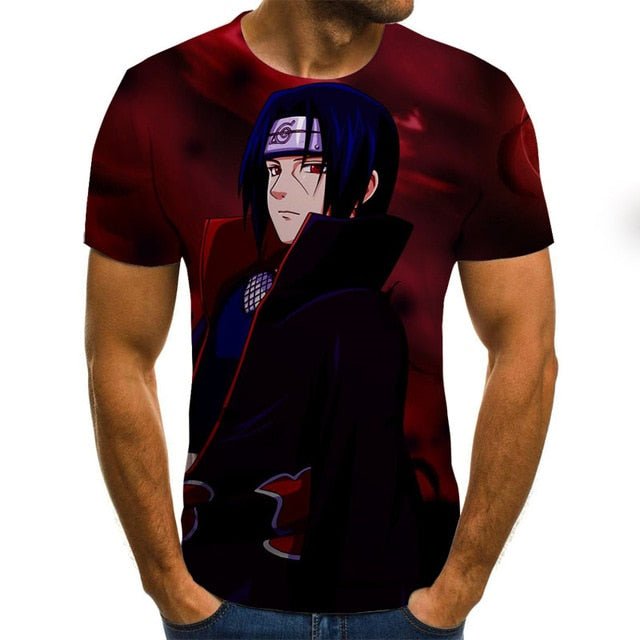 Cool anime men's T-shirt summer fashion top 3D round neck short sleeve Naruto casual shirt T-shirt - Vimost Shop