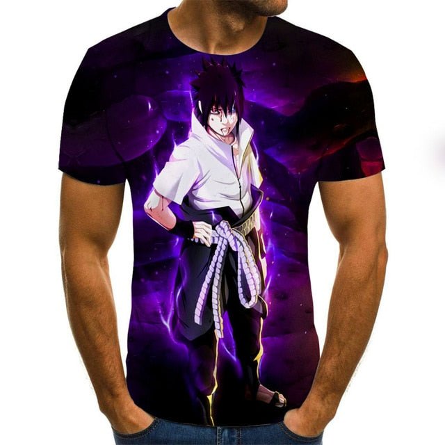 Cool anime men's T-shirt summer fashion top 3D round neck short sleeve Naruto casual shirt T-shirt - Vimost Shop