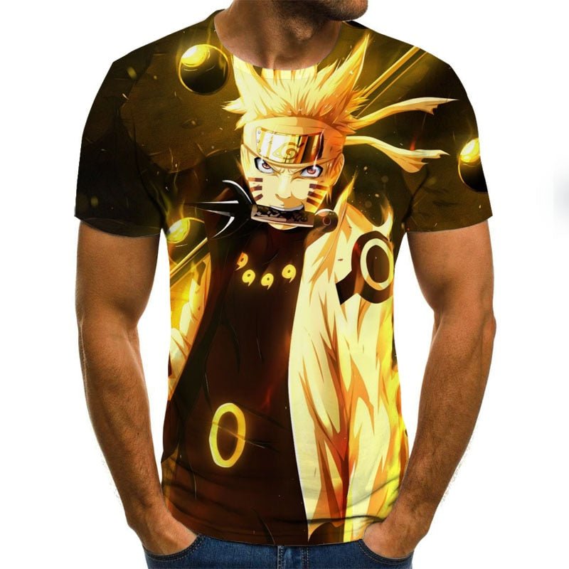 Cool anime men's T-shirt summer fashion top 3D round neck short sleeve Naruto casual shirt T-shirt - Vimost Shop