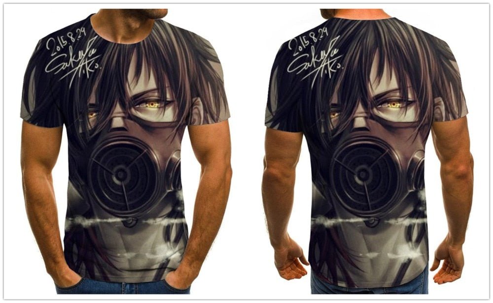 Cool anime men's T-shirt summer fashion top 3D round neck short sleeve Naruto casual shirt T-shirt - Vimost Shop