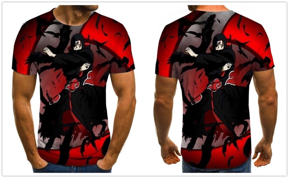 Cool anime men's T-shirt summer fashion top 3D round neck short sleeve Naruto casual shirt T-shirt - Vimost Shop