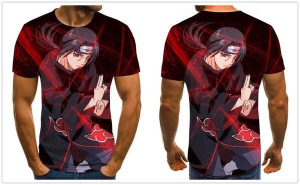 Cool anime men's T-shirt summer fashion top 3D round neck short sleeve Naruto casual shirt T-shirt - Vimost Shop