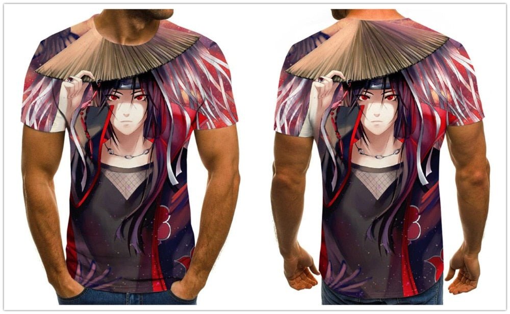 Cool anime men's T-shirt summer fashion top 3D round neck short sleeve Naruto casual shirt T-shirt - Vimost Shop