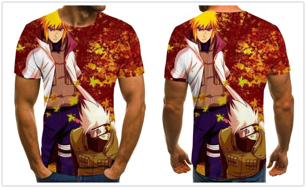 Cool anime men's T-shirt summer fashion top 3D round neck short sleeve Naruto casual shirt T-shirt - Vimost Shop