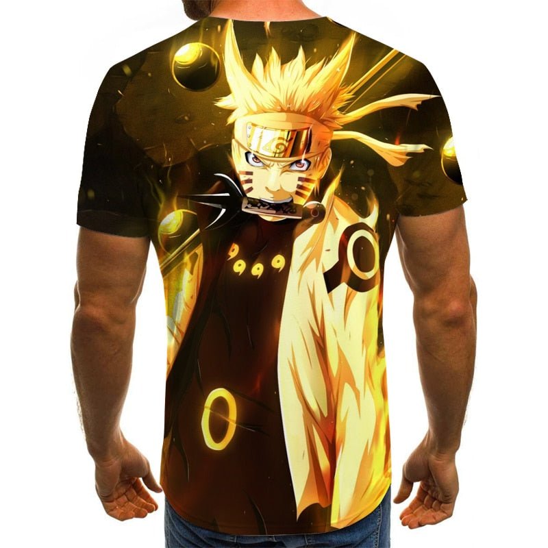 Cool anime men's T-shirt summer fashion top 3D round neck short sleeve Naruto casual shirt T-shirt - Vimost Shop