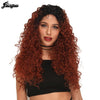 Copper Red Burgundy Black Synthetic Lace Front Wig with Baby Hair Long Afro kinky Curly Futura Wigs for Women - Vimost Shop