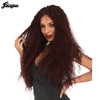 Copper Red Burgundy Black Synthetic Lace Front Wig with Baby Hair Long Afro kinky Curly Futura Wigs for Women - Vimost Shop