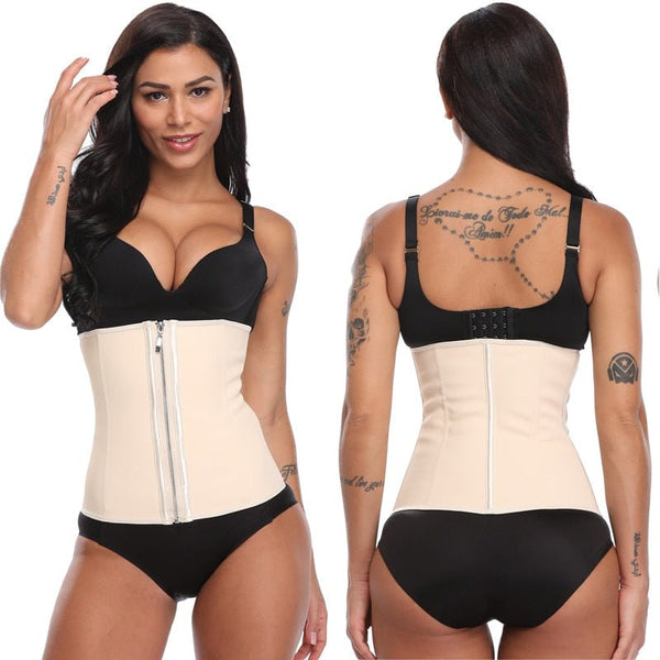 Corset Body Shaper Latex Waist Trainer Zipper Underbust Slim Tummy Waist Cincher Slimming Briefs Shaper Belt Shapewear Women - Vimost Shop