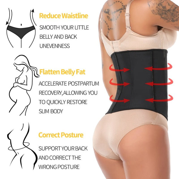 Corset Body Shaper Latex Waist Trainer Zipper Underbust Slim Tummy Waist Cincher Slimming Briefs Shaper Belt Shapewear Women - Vimost Shop