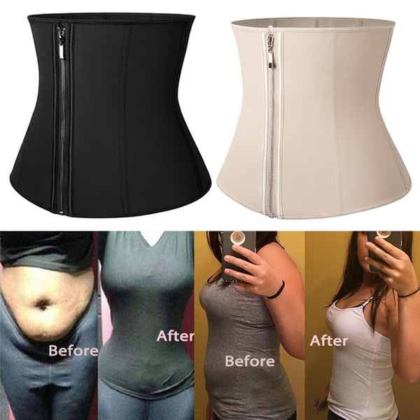 Corset Body Shaper Latex Waist Trainer Zipper Underbust Slim Tummy Waist Cincher Slimming Briefs Shaper Belt Shapewear Women - Vimost Shop