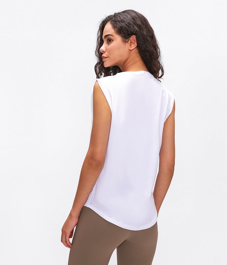 Cotton Fitness Workout Gym Tank Tops Women Quick Dry Hip-length Sport Yoga Tops Vest Leisure Sleeveless Shirts - Vimost Shop