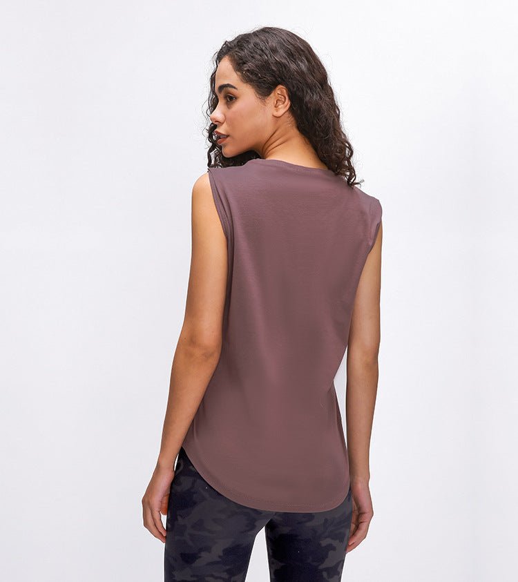 Cotton Fitness Workout Gym Tank Tops Women Quick Dry Hip-length Sport Yoga Tops Vest Leisure Sleeveless Shirts - Vimost Shop