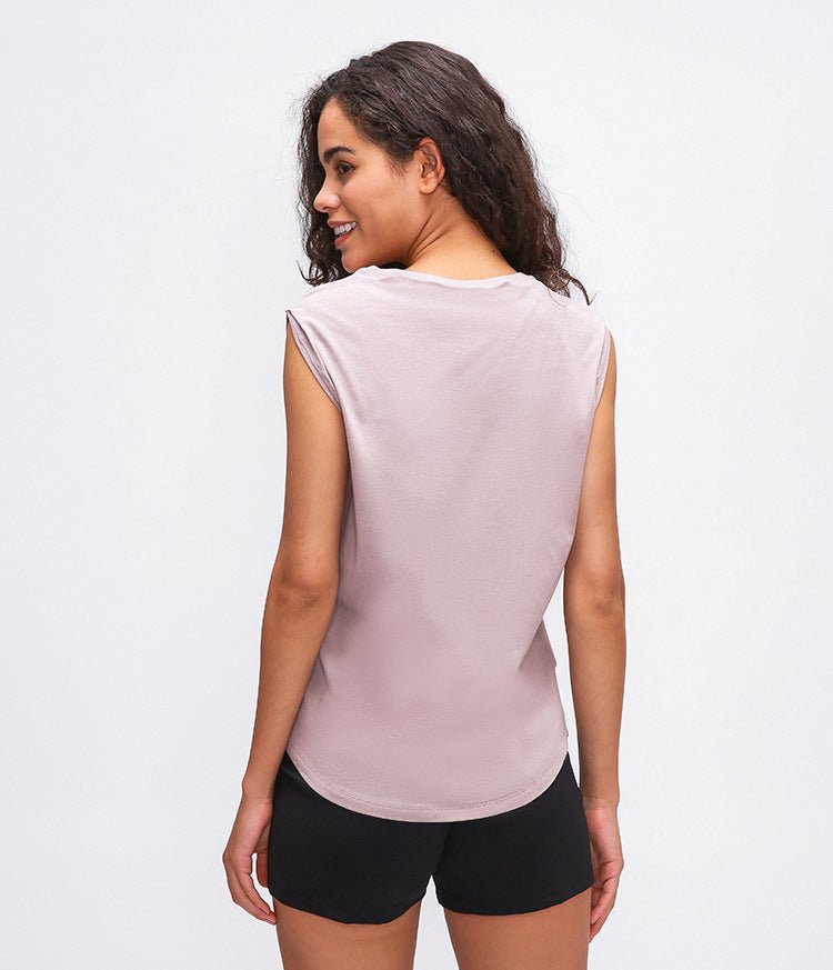 Cotton Fitness Workout Gym Tank Tops Women Quick Dry Hip-length Sport Yoga Tops Vest Leisure Sleeveless Shirts - Vimost Shop