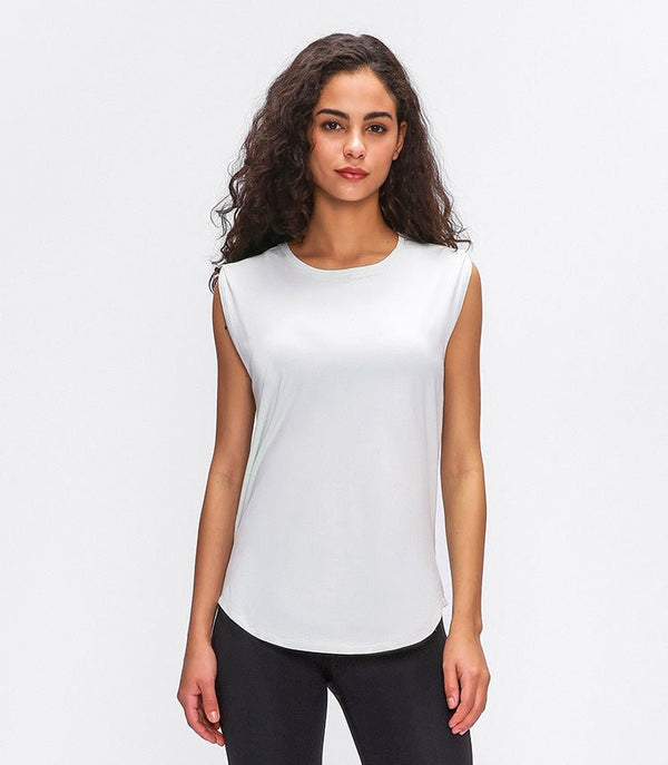 Cotton Fitness Workout Gym Tank Tops Women Quick Dry Hip-length Sport Yoga Tops Vest Leisure Sleeveless Shirts - Vimost Shop