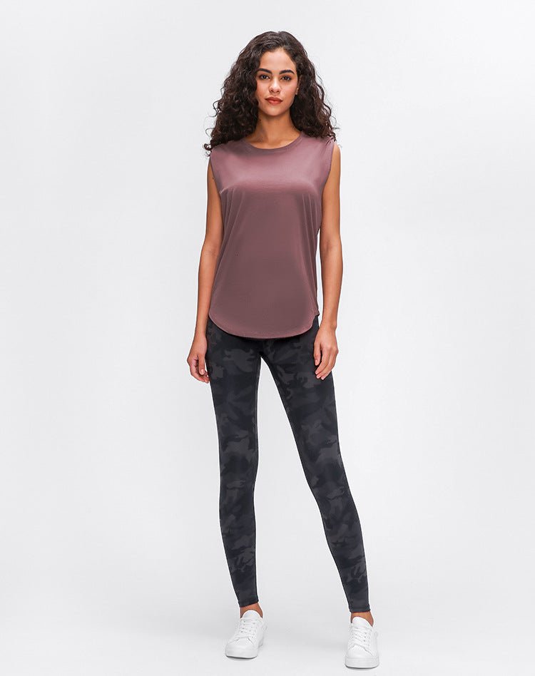 Cotton Fitness Workout Gym Tank Tops Women Quick Dry Hip-length Sport Yoga Tops Vest Leisure Sleeveless Shirts - Vimost Shop