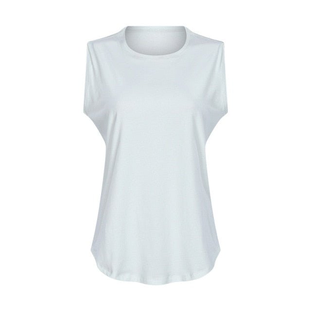 Cotton Fitness Workout Gym Tank Tops Women Quick Dry Hip-length Sport Yoga Tops Vest Leisure Sleeveless Shirts - Vimost Shop