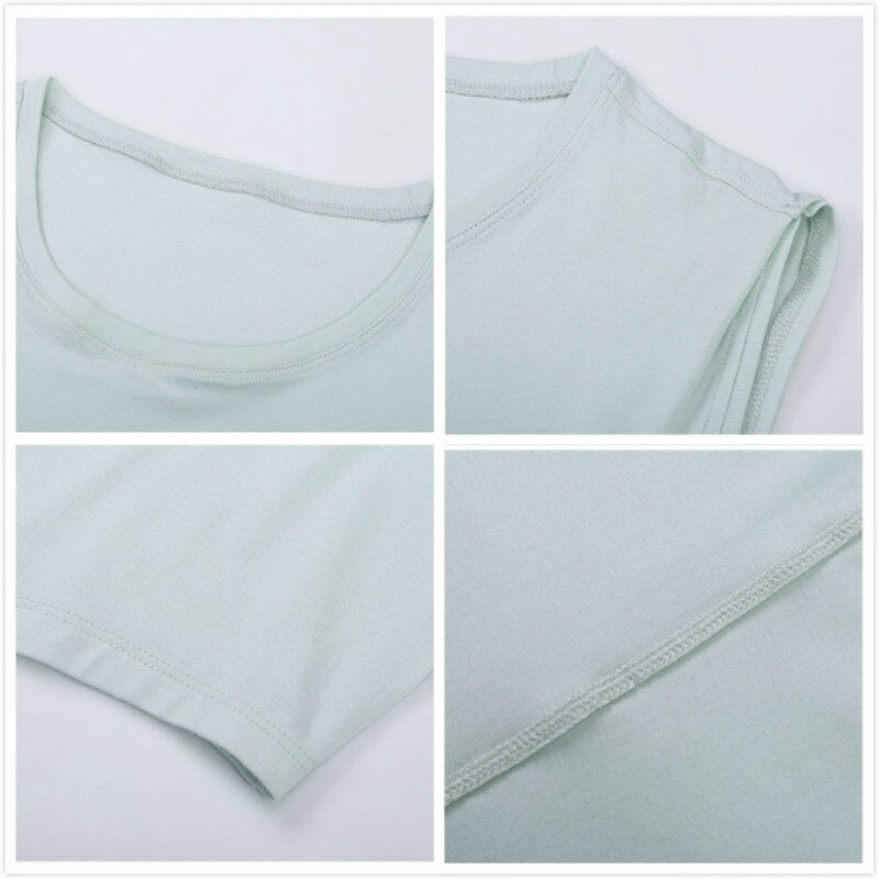 Cotton Fitness Workout Gym Tank Tops Women Quick Dry Hip-length Sport Yoga Tops Vest Leisure Sleeveless Shirts - Vimost Shop