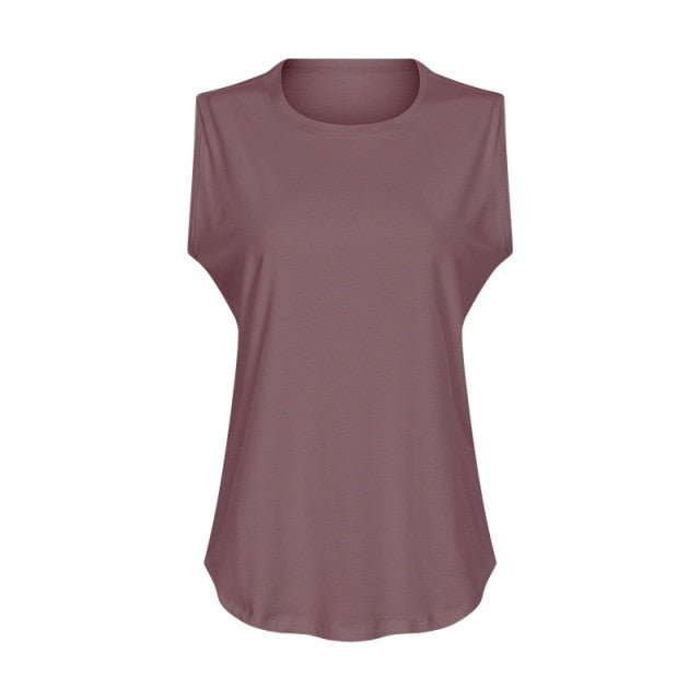 Cotton Fitness Workout Gym Tank Tops Women Quick Dry Hip-length Sport Yoga Tops Vest Leisure Sleeveless Shirts - Vimost Shop