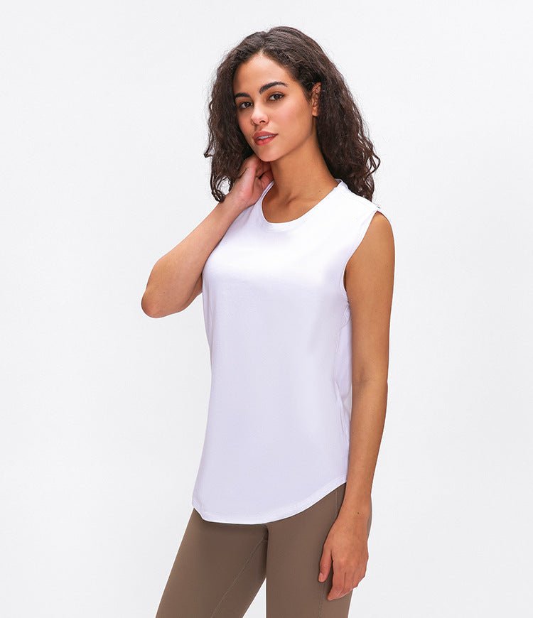 Cotton Fitness Workout Gym Tank Tops Women Quick Dry Hip-length Sport Yoga Tops Vest Leisure Sleeveless Shirts - Vimost Shop