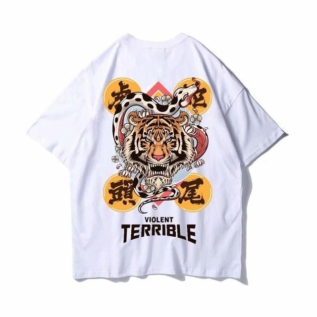 Cotton Tee tshirt Man Cartoon Animal Printed Punk T Shirts Mens Hip Hop Casual Street Tees Male Cotton Tshirts Tops - Vimost Shop