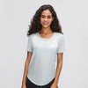 Cotton Yoga Exercise Workout T-shirt Women Anti-sweat Hip-length Running Fitness Gym Short Sleeve Shirts Tee - Vimost Shop