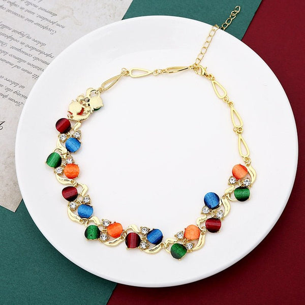 Crazy Feng Wedding Jewelry Sets For Women Luxury Oil Paiting Round Pendant Necklaces Earrings Bracelets Set Accessories - Vimost Shop