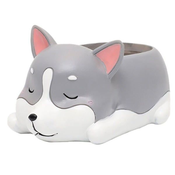 Creative Flower Pot Cartoon Dog Planter Puppy Resin Planters Pots For Flowers Flower Desktop Macetas Home Garden - Vimost Shop
