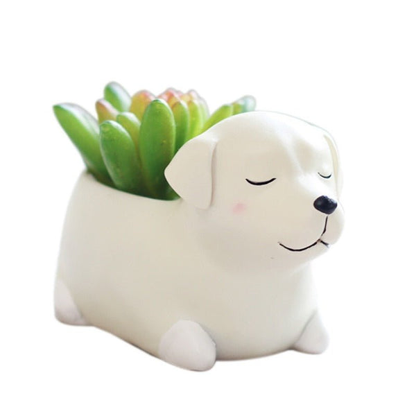Creative Flower Pot Cartoon Dog Planter Puppy Resin Planters Pots For Flowers Flower Desktop Macetas Home Garden - Vimost Shop