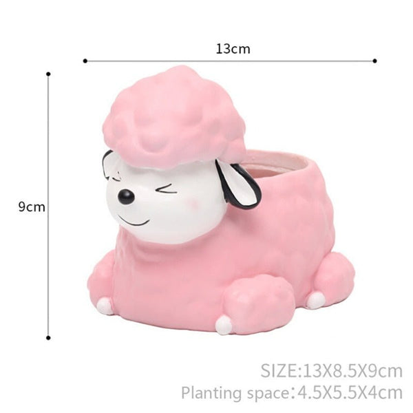 Creative Flower Pot Cartoon Dog Planter Puppy Resin Planters Pots For Flowers Flower Desktop Macetas Home Garden - Vimost Shop