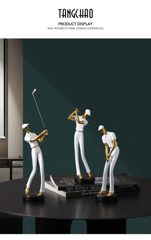 Creative Human Statue Resin Art Golf Sculpture Office Decor Accessories Modern Craft Home Decoration Cabinet Tabletop Figurines - Vimost Shop