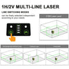Cross Line Laser Level Green 360° Horizontal & Two Vertical Lines Self-Leveling Li-ion Battery Type-C Charging Port & Har - Vimost Shop